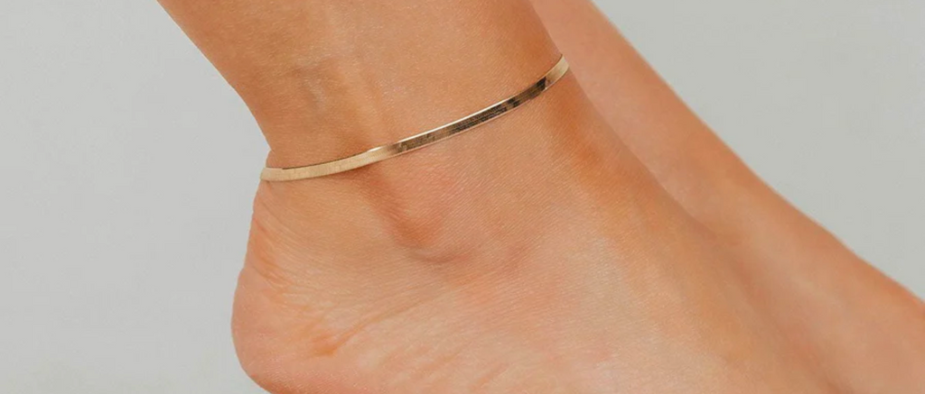 HERA 4MM HERRINGBONE ANKLET (SILVER)